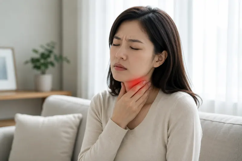 목이 따갑고 쉰 목소리가 반복된다면, 감기 아닌 역류성 인후두염 의심해야