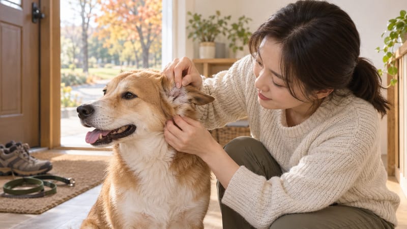 반려견 가을 산책, 진드기는 털보다 피부에서 확인해야