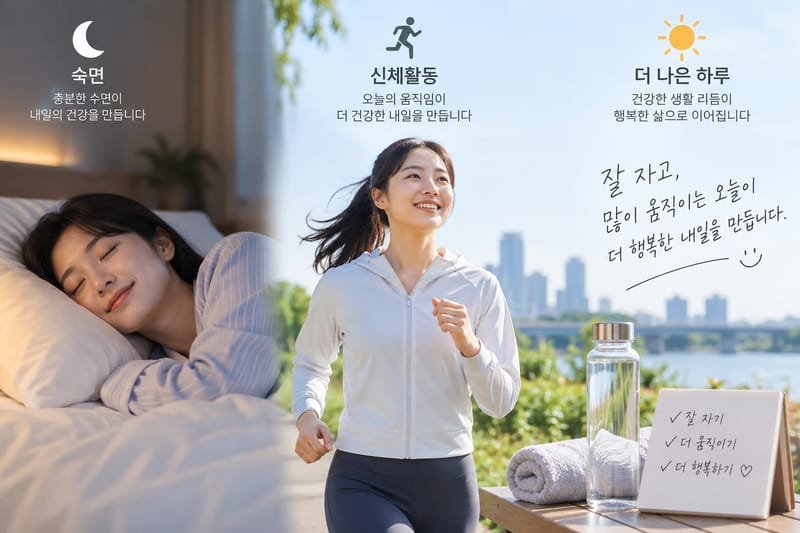 잘 자고 많이 움직이는 사람, 삶의 만족도와 행복감도 높았다
