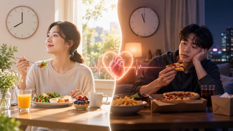 평일·주말 식사시간 들쭉날쭉하면 심혈관 건강에 영향 줄 수 있다