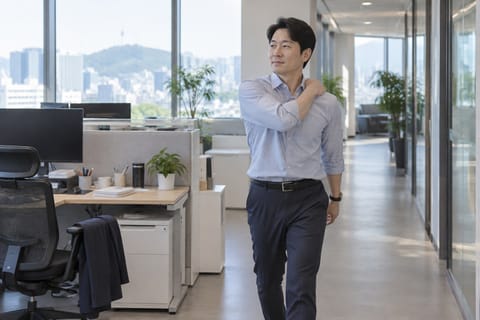 앉아서 일한다면 매시간 5분 걷기, 피로 줄이고 업무 집중도 높이는 현실적 습관