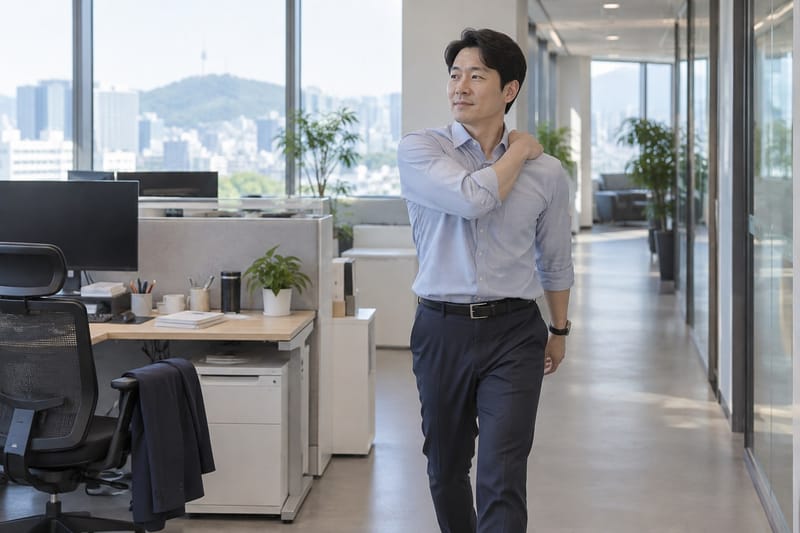 앉아서 일한다면 매시간 5분 걷기, 피로 줄이고 업무 집중도 높이는 현실적 습관