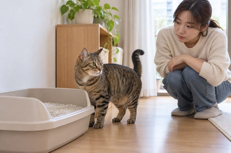 화장실만 들락거리는 고양이, 소변이 나오는지 확인해야