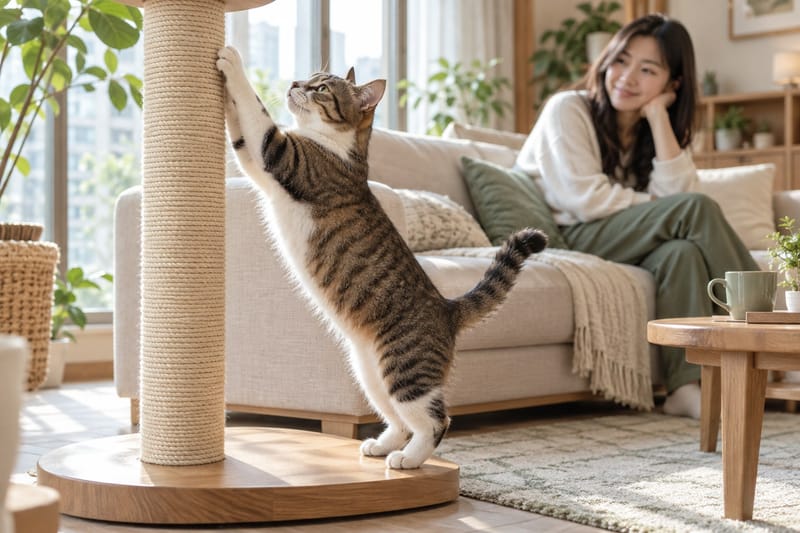 소파 긁는 고양이, 혼내기 전에 스크래처 위치부터 바꿔보세요