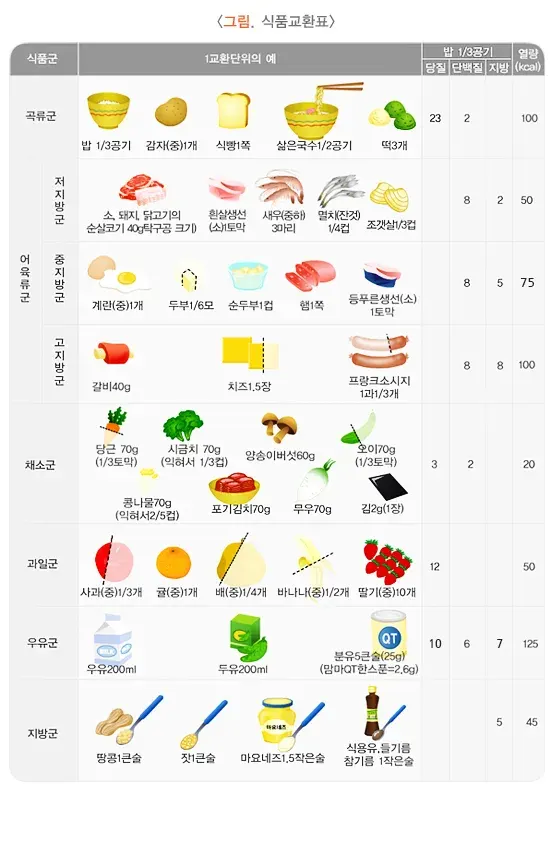 당뇨환자의 식이요법 일반적 실천 방법 설명 이미지 1