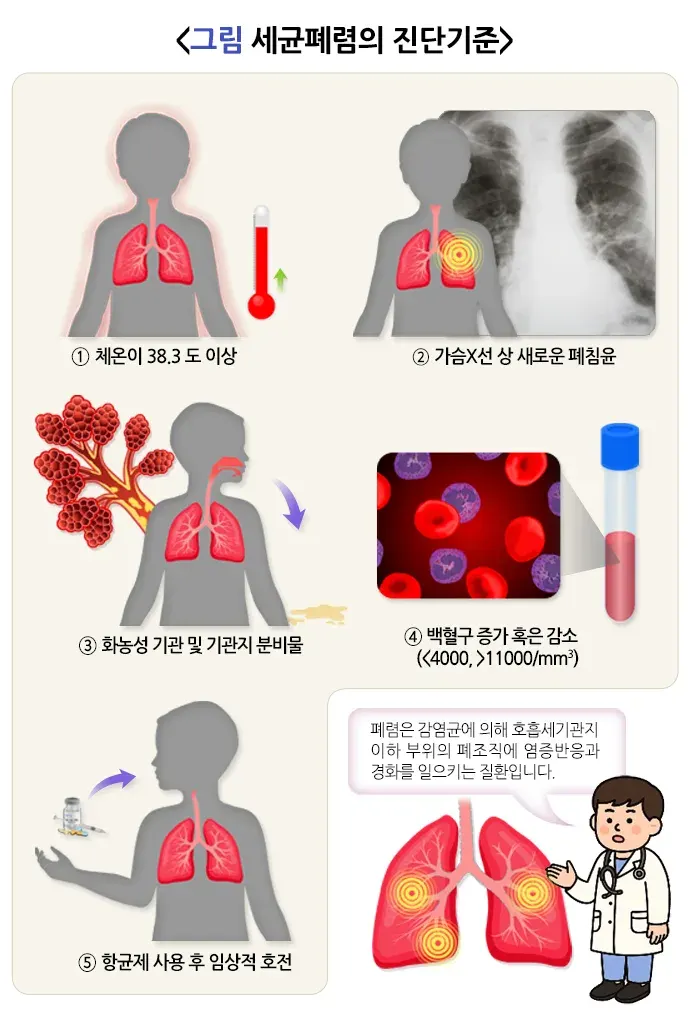 폐렴 진단 및 검사 설명 이미지 1