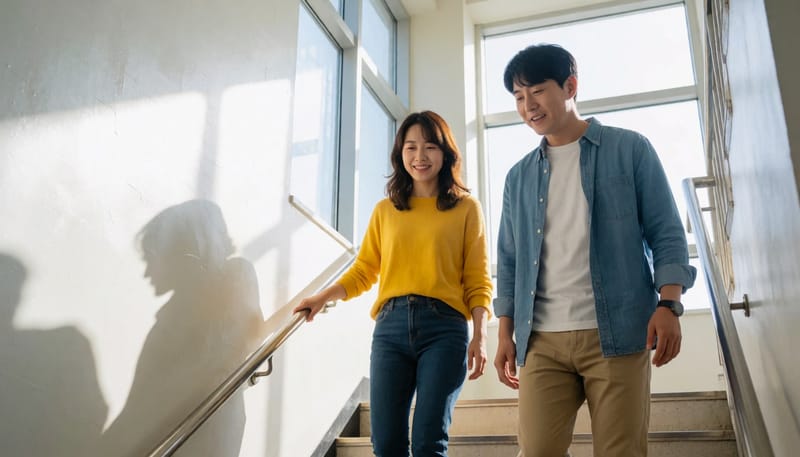 계단 내려올 때 무릎이 훅 꺾이면서 주저앉을 뻔했다면
