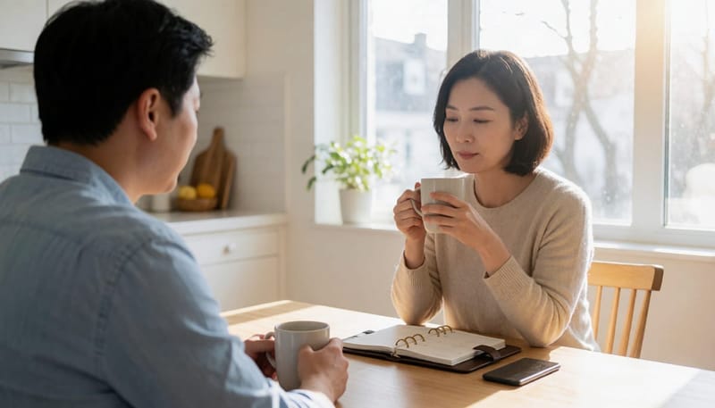 일상 중 통증으로 잠시 멈칫하는 여성의 모습