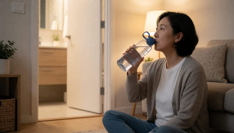 소변이 안 나올 때 물을 많이 마셔야 한다고 오해하는 여성