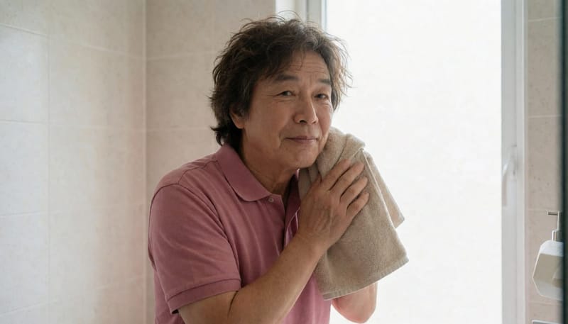 긁지 말고 부드럽게 닦아내는 올바른 관리 방법 시연