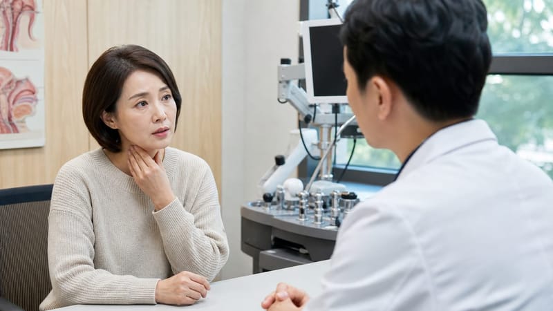 어지럼증으로 진료실을 찾아 상담을 받는 모습(연출 이미지)