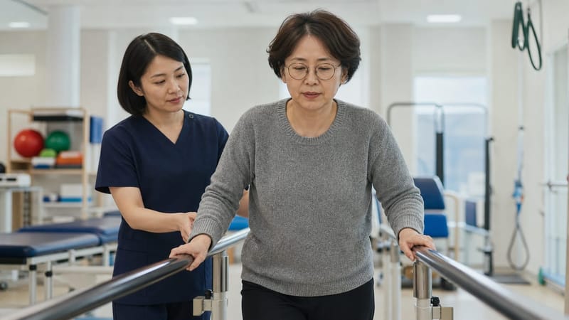 전정재활치료는 균형 감각을 되찾기 위한 반복 훈련으로 진행됩니다