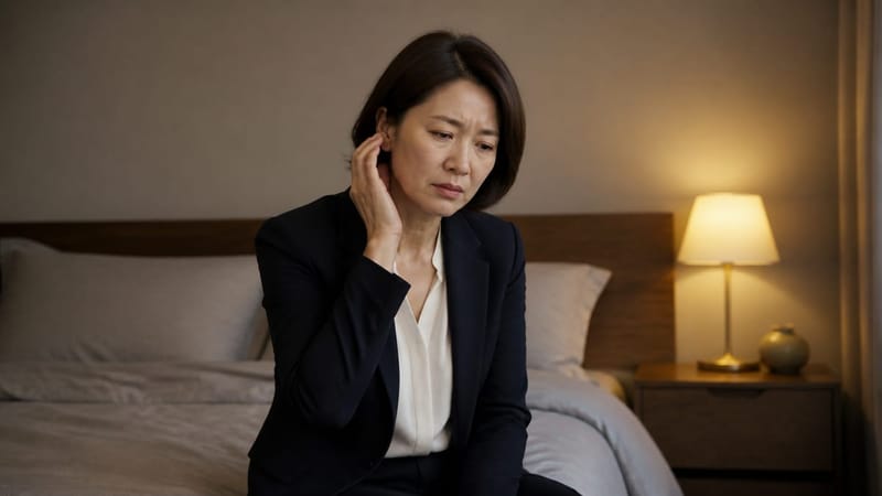 조용한 밤이 되면 이명 소리가 더 크게 느껴지는 경우가 많습니다