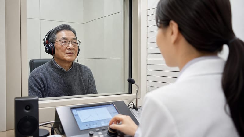 청력검사와 이명도검사는 소리가 차단된 검사실에서 진행됩니다