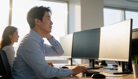 뒷목부터 어깨까지 띠 두른 것처럼 뻐근하다면 점검할 것들