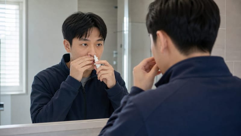 비강 스테로이드 분무제는 대표적인 약물치료로, 정해진 기간 동안 꾸준히 사용하는 것이 중요합니다.