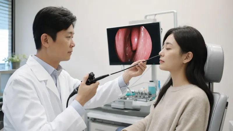증상이 10일 이상 이어지면 비강 내시경 등 검사로 원인을 확인합니다.