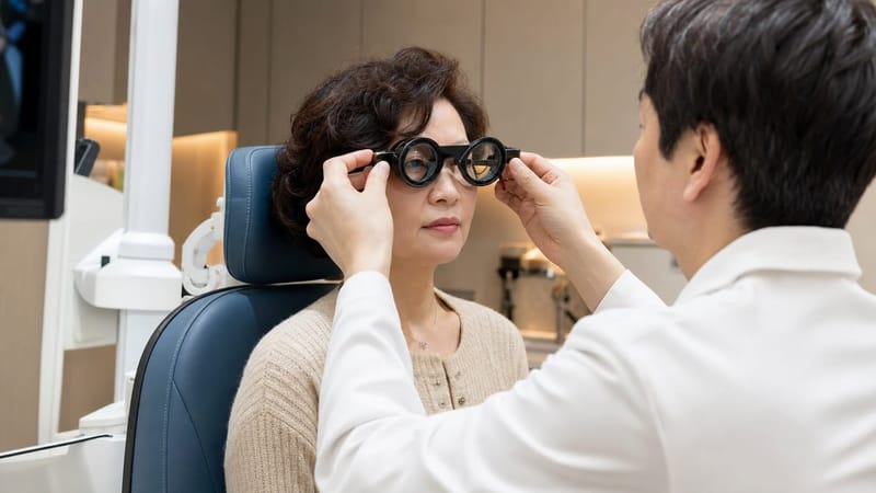 안진검사는 눈의 움직임을 관찰해 어지럼증의 원인을 가늠하는 기본 검사입니다.
