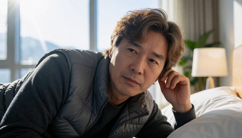 조용한 밤, 쉽게 가라앉지 않는 이명 소리로 잠을 설치는 모습