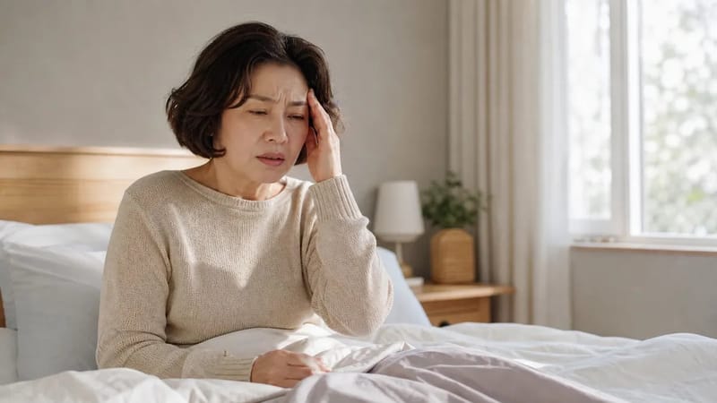 이석증은 아침에 몸을 일으키거나 누운 자세를 바꿀 때 짧고 강한 어지럼이 나타나는 것이 특징입니다.