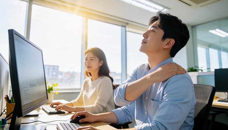 목을 뒤로 젖히면 팔까지 저리고 어깨가 무거워요, 두통까지 번지는 이유