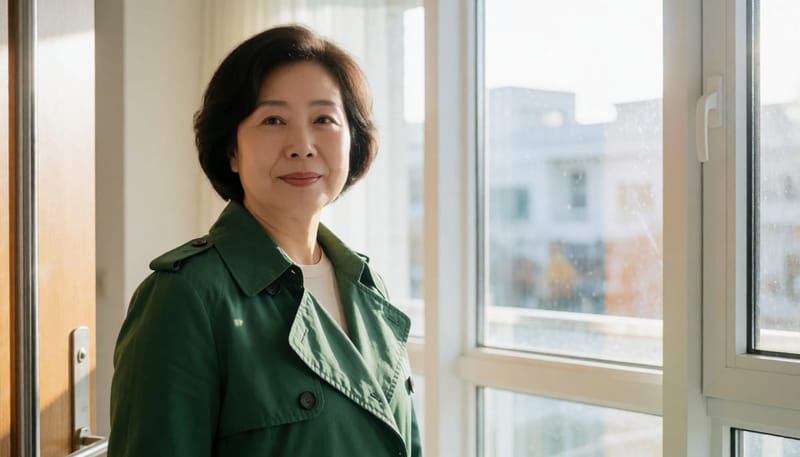 아침 외출 전 겨드랑이 관리를 마치고 준비하는 모습