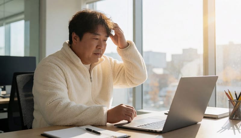 회의 중에도 정수리가 신경 쓰이는 순간이 쌓이면 모발이식을 고민하게 됩니다.