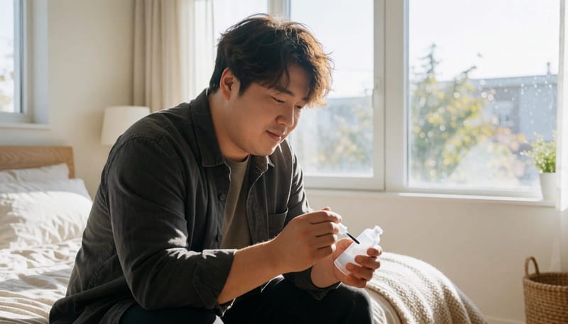 국소 항진균제를 발톱에 바르는 모습