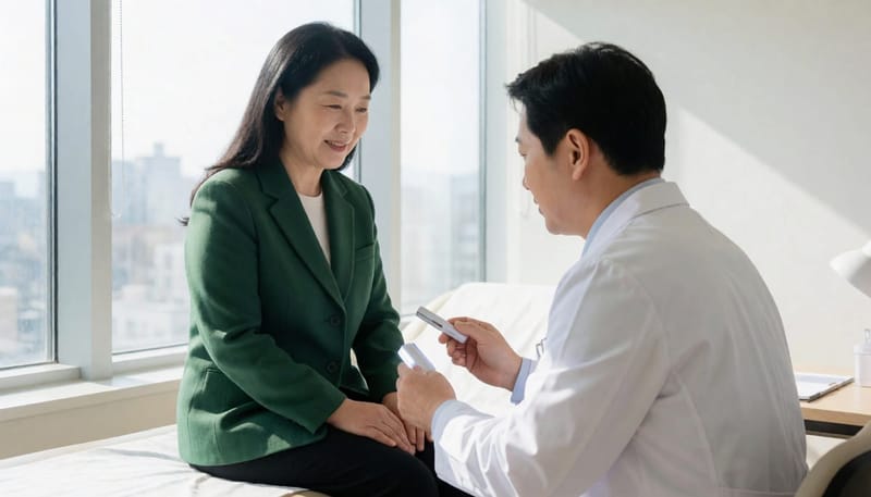 발톱 각질을 채취해 현미경으로 균사를 확인하는 과정은 통증 없이 짧게 끝납니다.
