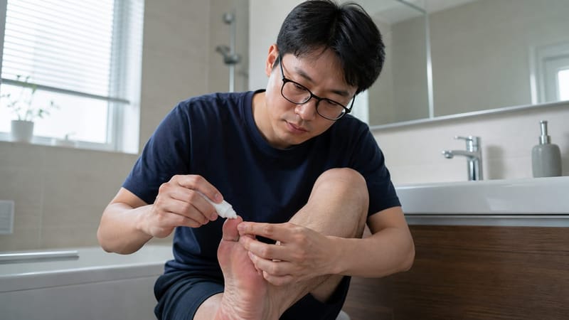 국소 항진균제는 초기 병변에 매일 꾸준히 도포하는 것이 중요합니다.