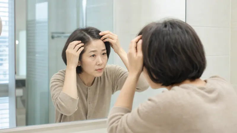 가르마 폭이 넓어졌는지는 거울 앞에서 가장 먼저 알아채는 경우가 많습니다.
