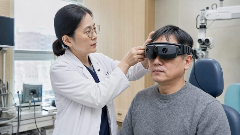 안진검사는 눈의 불수의적 움직임을 기록해 전정기관의 좌우 균형을 확인하는 검사입니다.