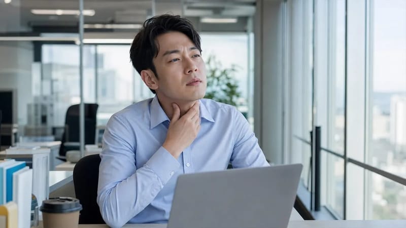 야근과 잦은 회의로 목을 많이 쓰는 시기에는 편도선염이 반복되기 쉬워 스스로 재발 횟수를 기록해 두는 것이 도움이 됩니다.