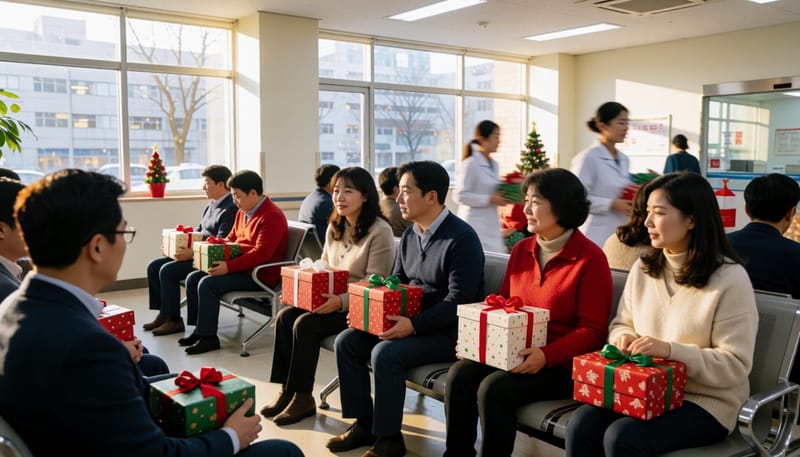 명절 연휴 밤 환자들로 붐비는 응급실 대기 공간