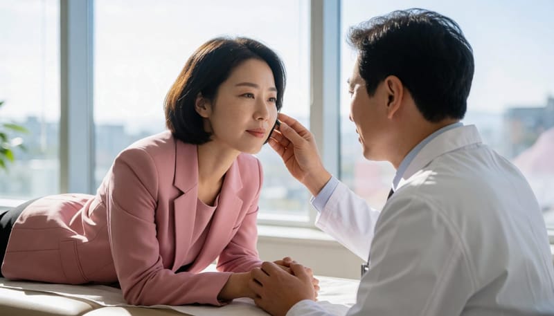 딕스-홀파이크 검사는 머리 방향에 따른 눈의 움직임을 관찰해 이석의 위치를 확인하는 과정입니다
