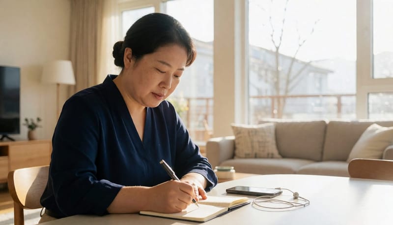 일주일 소리 노출 일지를 적으면 자신의 습관을 객관적으로 볼 수 있습니다.