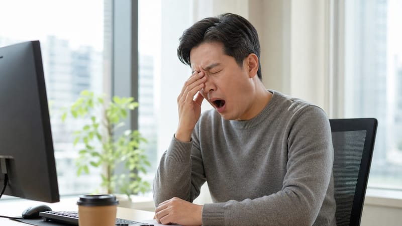 낮 동안의 졸음과 집중력 저하는 수면무호흡의 대표적인 신호 중 하나입니다.