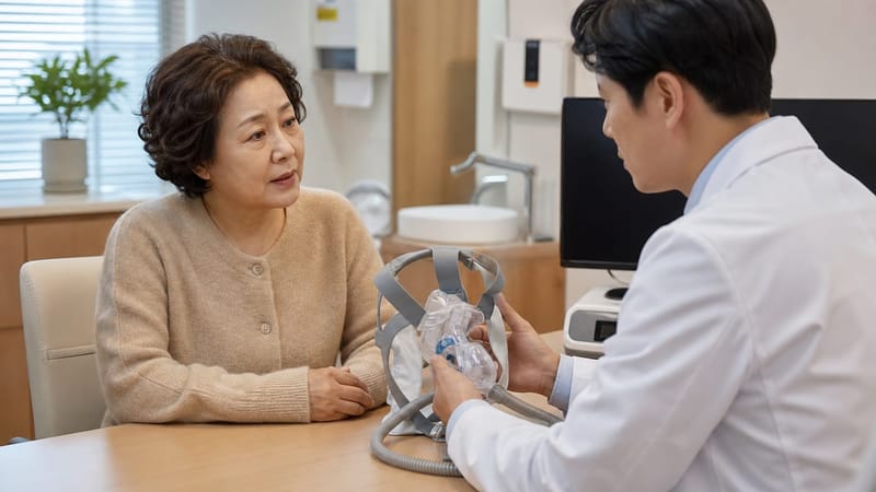 치료 방법은 검사에서 확인된 원인과 중증도에 따라 생활습관 교정, 양압기, 수술 등으로 나뉩니다.