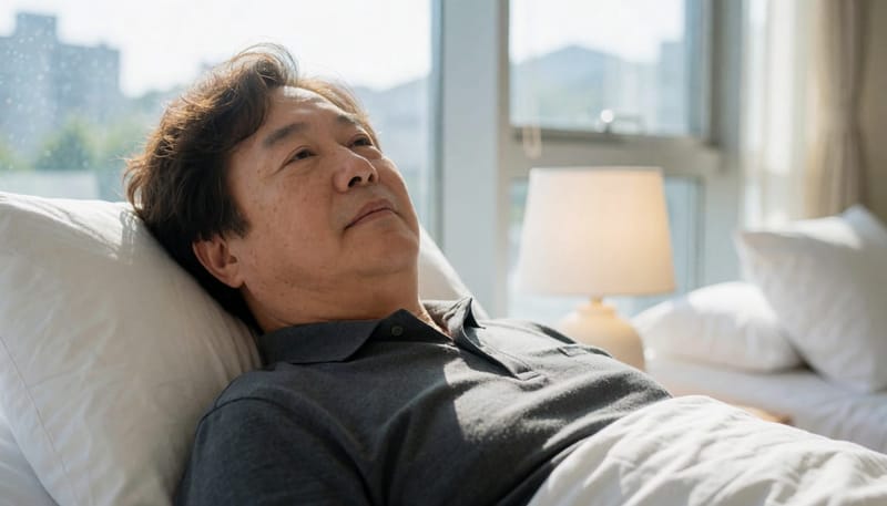 수면다원검사는 뇌파, 호흡, 산소포화도 등 여러 생체신호를 밤새 동시에 기록합니다.