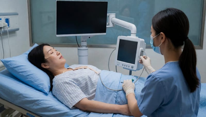 수면다원검사는 전극과 센서를 부착한 채 하룻밤 동안 뇌파와 호흡을 함께 기록하는 방식으로 진행됩니다.