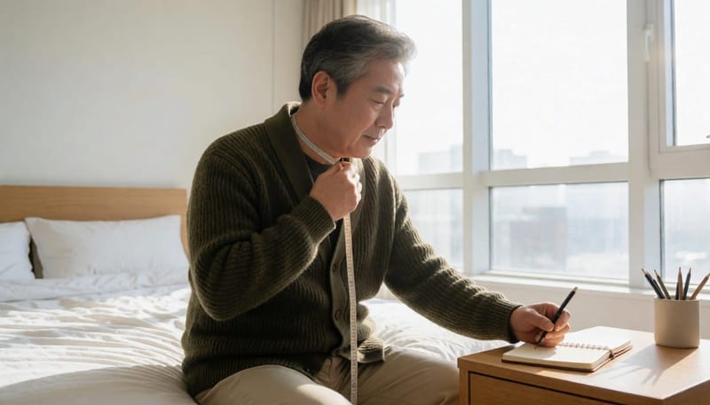 목둘레 측정과 2주간의 수면 기록은 자가 점검의 기본입니다.