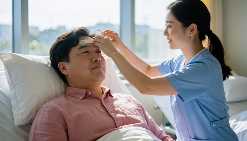 수면다원검사는 뇌파와 호흡, 산소포화도 등을 하룻밤 동안 기록해 수면 상태를 분석하는 검사입니다.