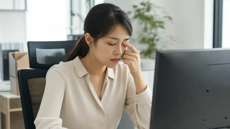 모니터 앞에서 눈이 시큰거린다면, 결막염 신호일 수 있습니다