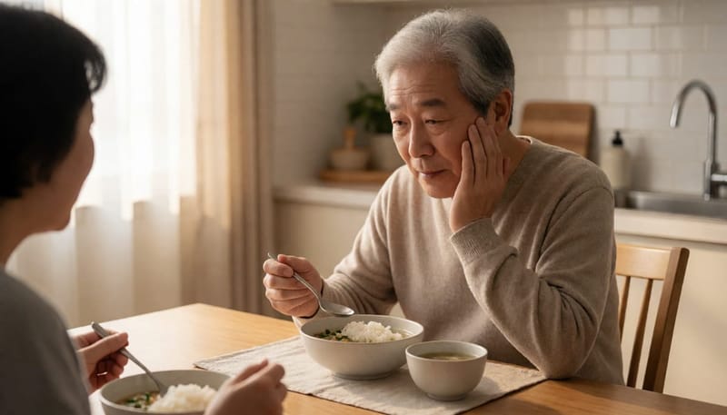 식사 중 치아 불편감을 느끼는 고령 남성