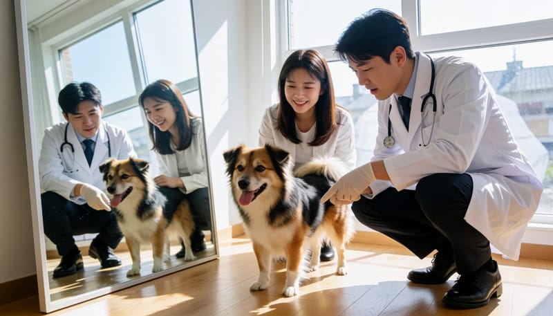 눈가·발·배 등 부위별로 번지는 증상을 살피는 수의사