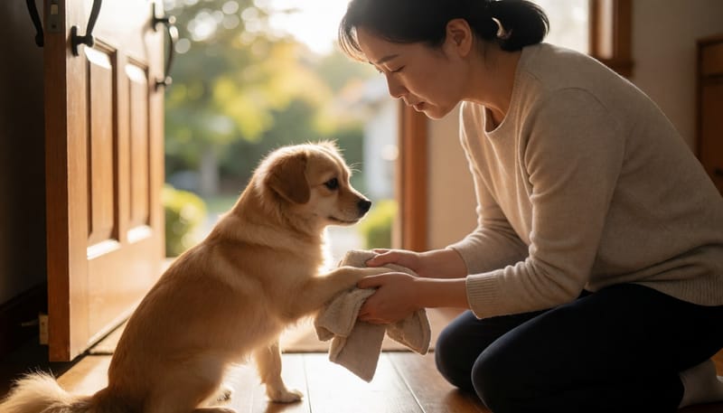 강아지가 발을 계속 핥고 긁어요, 늦여름철 자가관리 순서