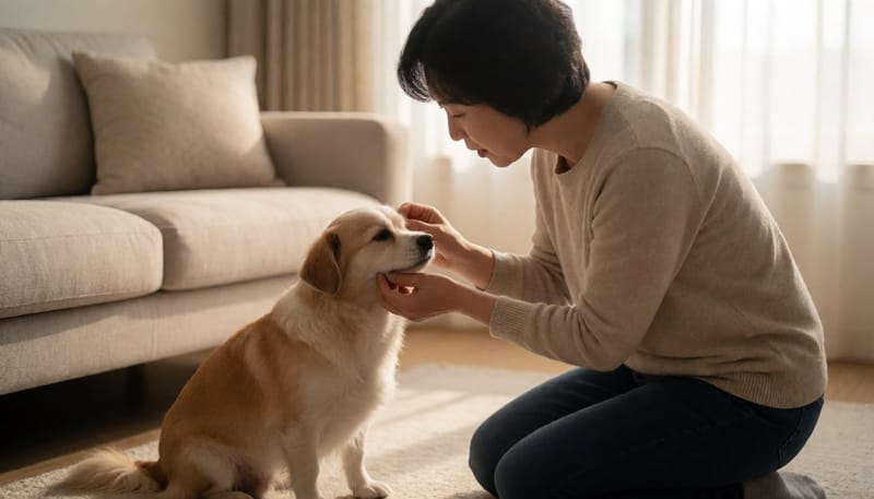 겨울 난방 켜고 나서 뿌예진 눈, 강아지 눈동자 흰색막의 신호