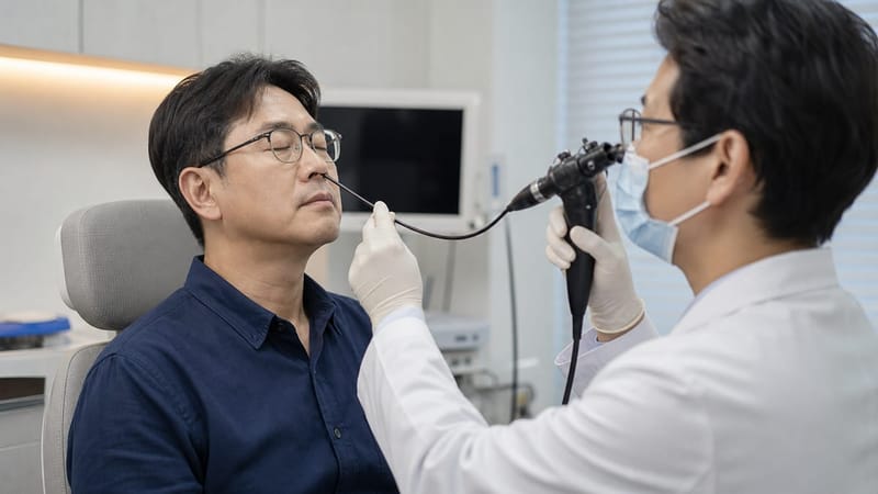 비강내시경검사는 콧속 점막 상태를 직접 확인하는 방법입니다