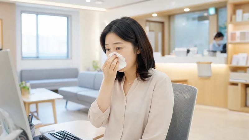 코막힘과 얼굴 압박감은 축농증의 대표적인 증상입니다.