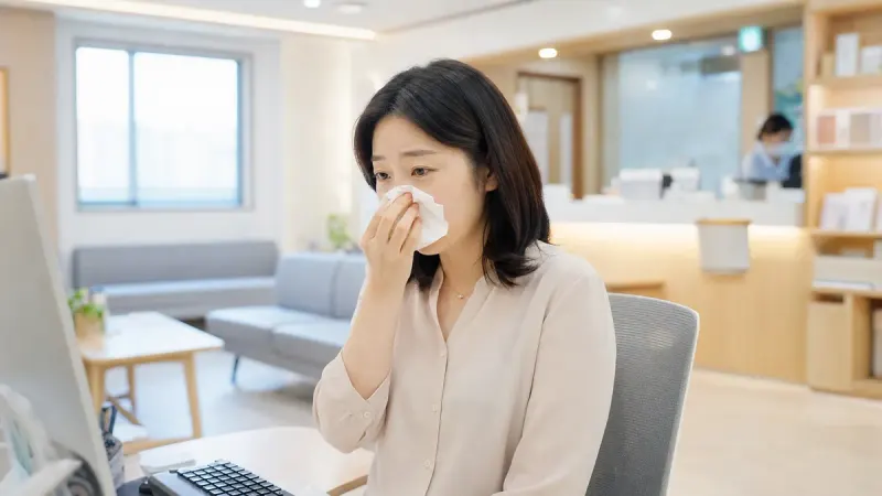 코막힘과 얼굴 압박감은 축농증의 대표적인 증상입니다.